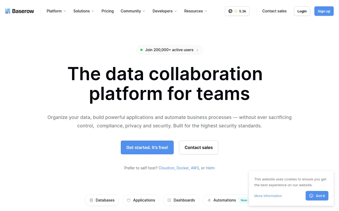 Baserow screenshot