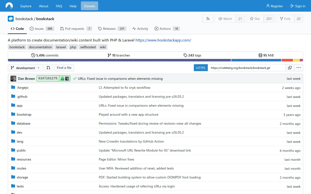 BookStack screenshot