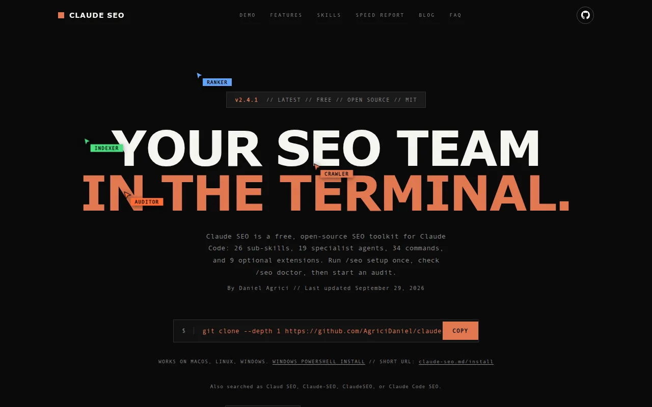 Claude SEO screenshot