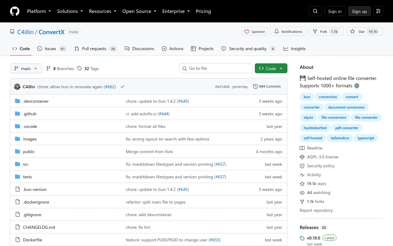 ConvertX screenshot