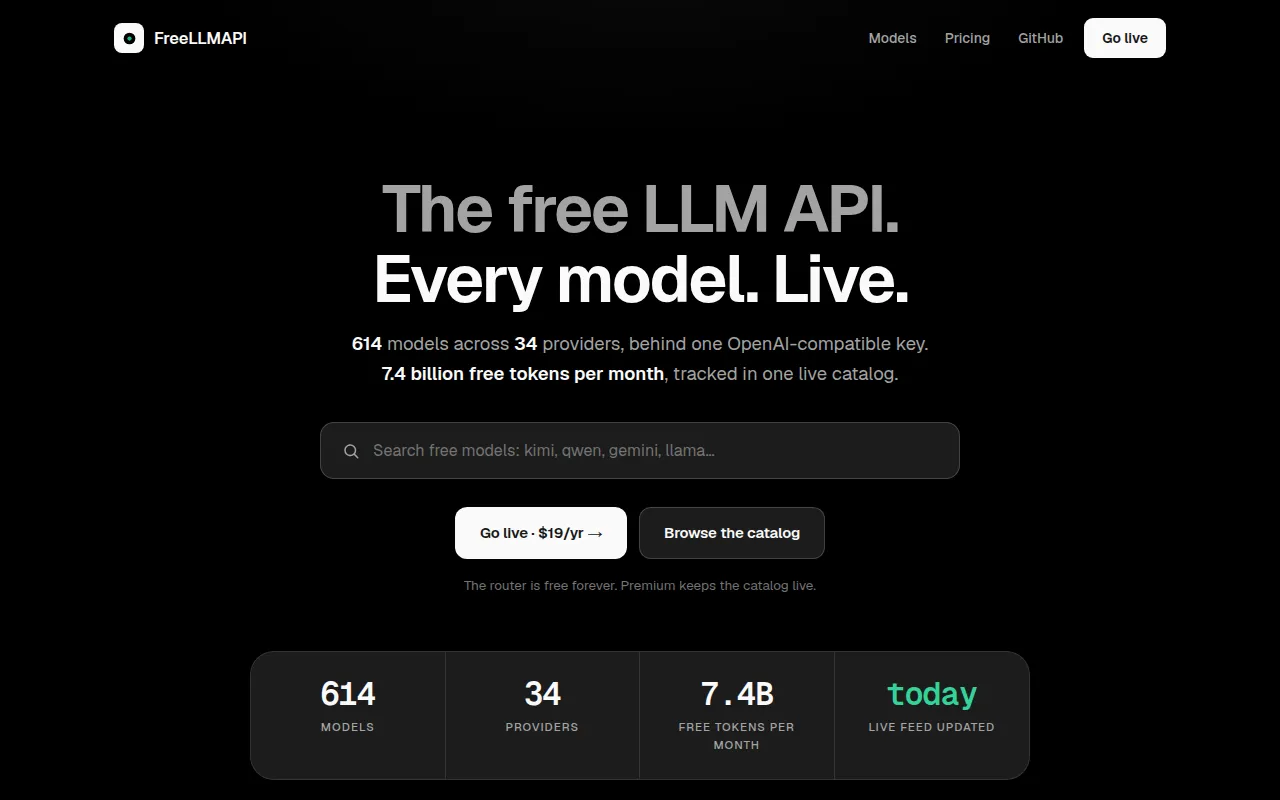 FreeLLMAPI screenshot