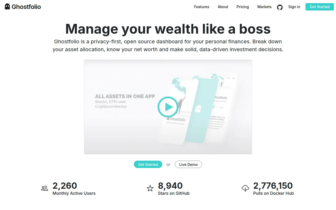 Ghostfolio screenshot