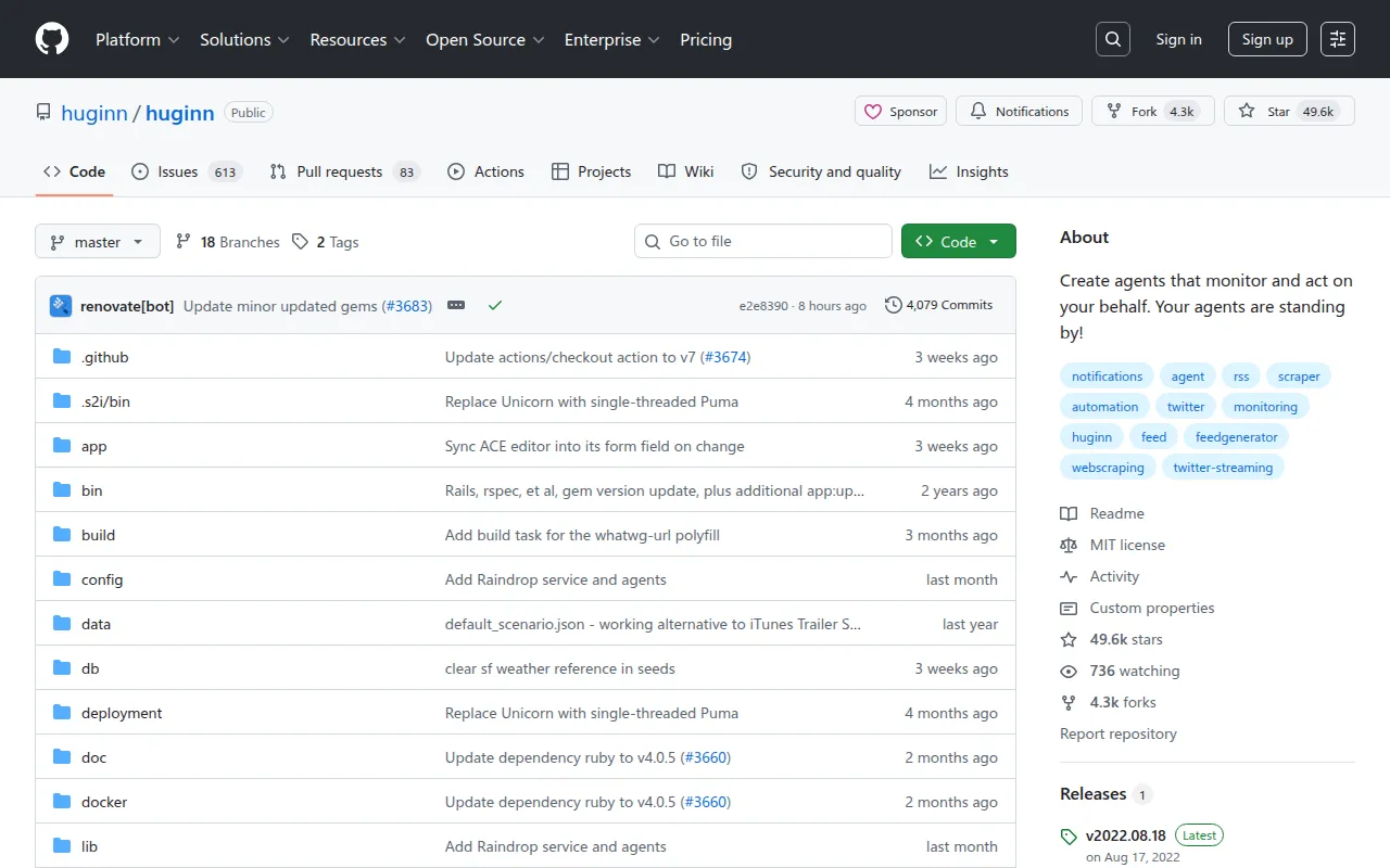 Huginn screenshot