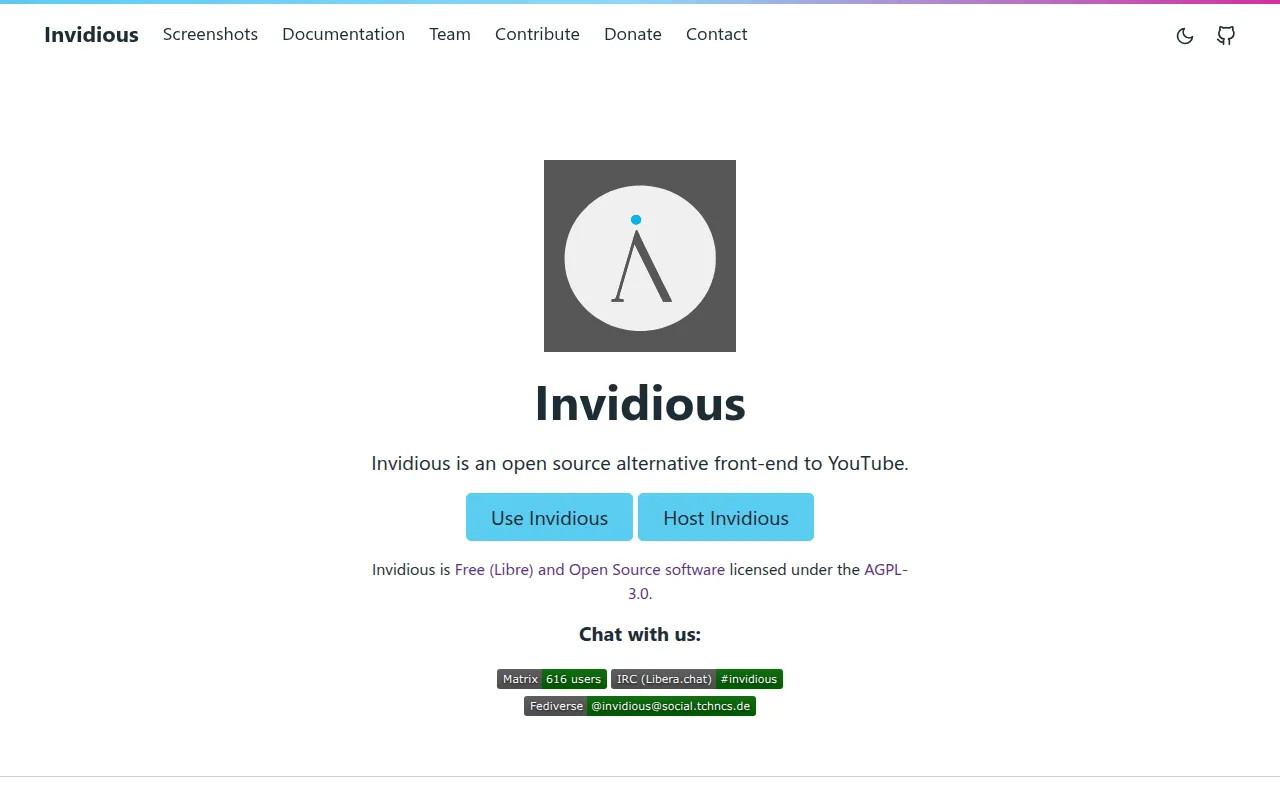 Invidious screenshot
