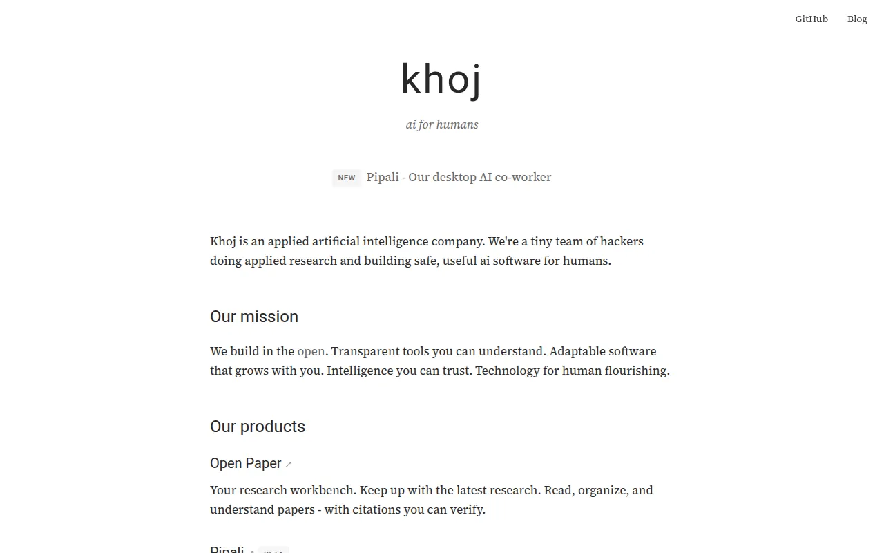 Khoj screenshot