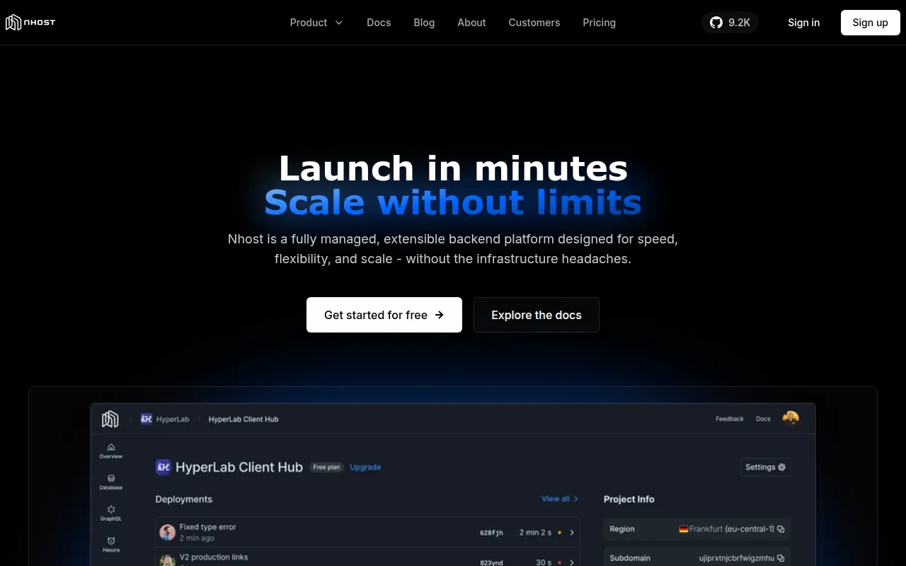Nhost screenshot