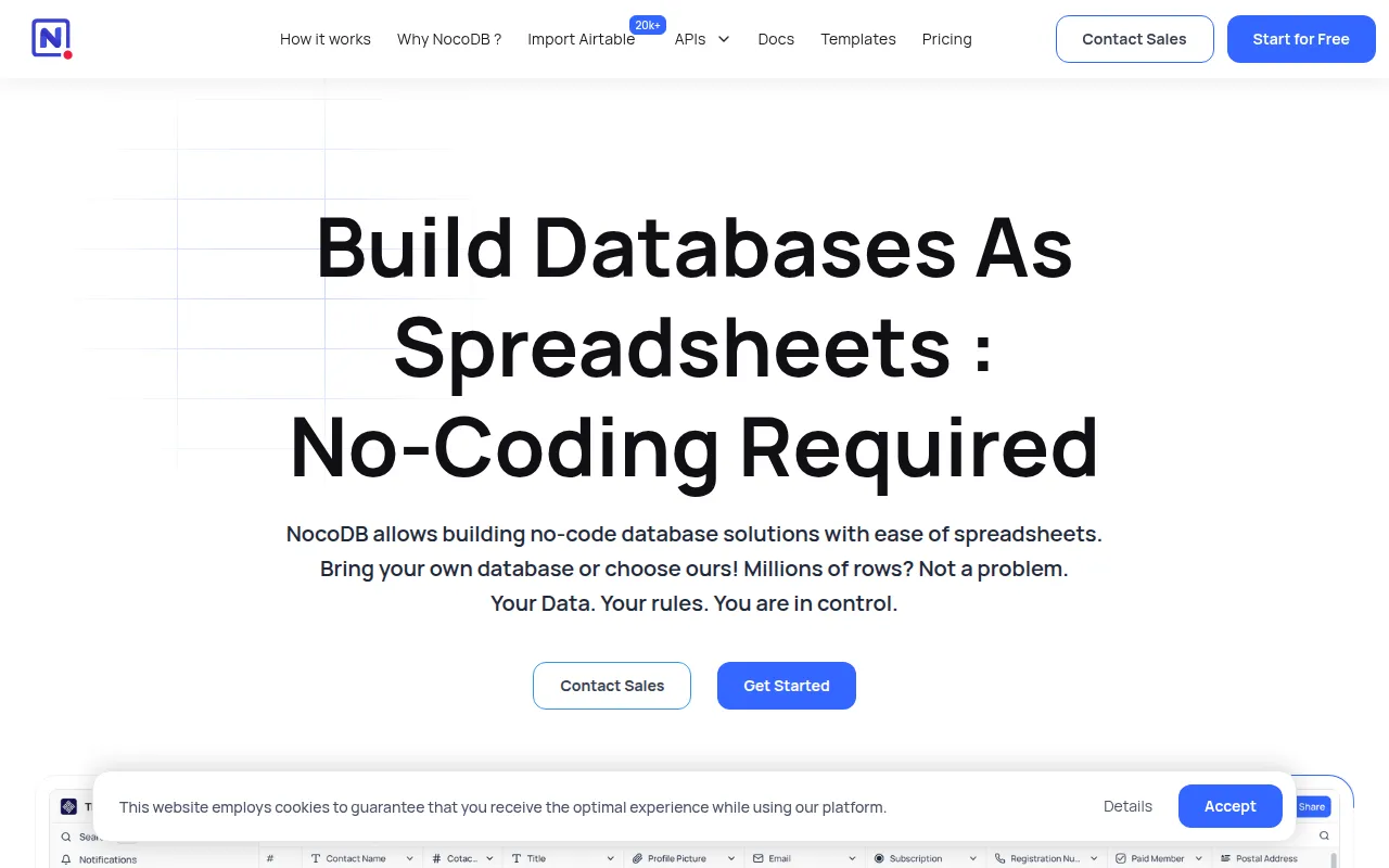 NocoDB screenshot