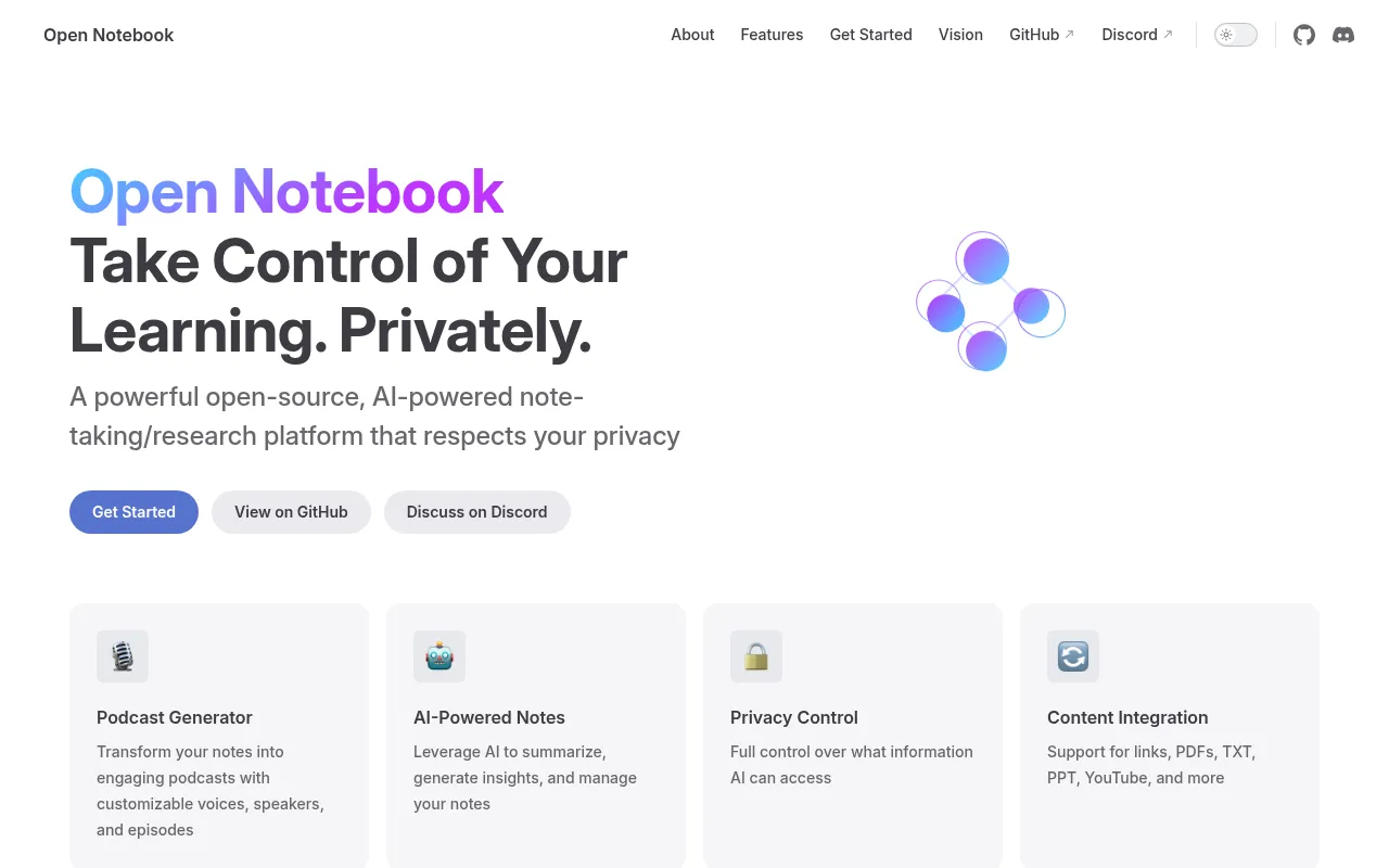 Open Notebook screenshot