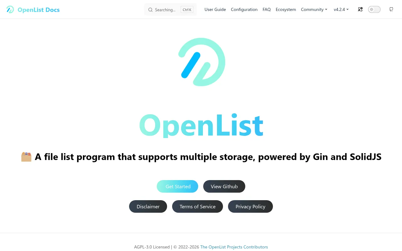OpenList screenshot