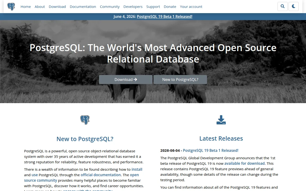 PostgreSQL screenshot