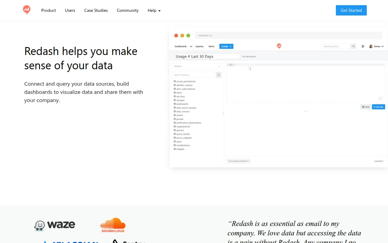 Redash screenshot