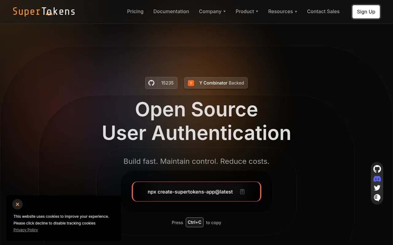 SuperTokens screenshot