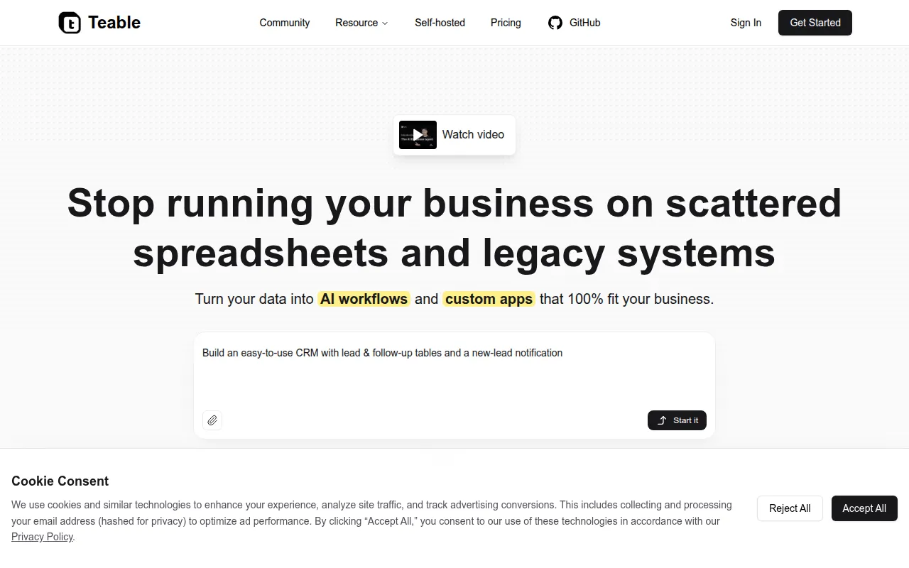 Teable screenshot