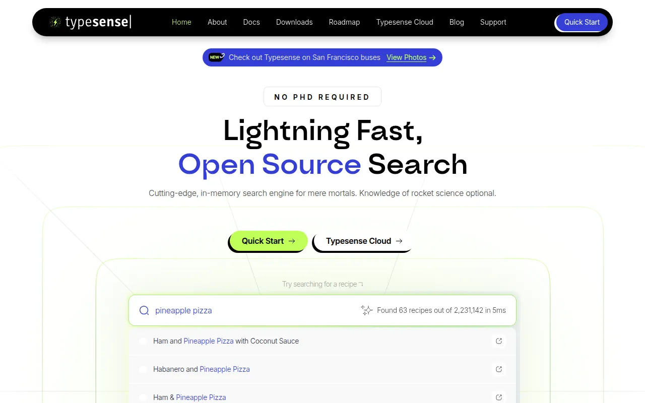 Typesense screenshot