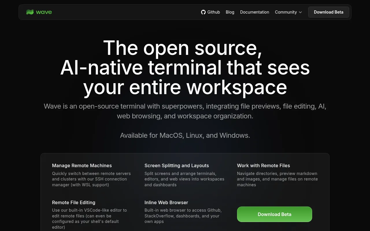 Wave Terminal screenshot