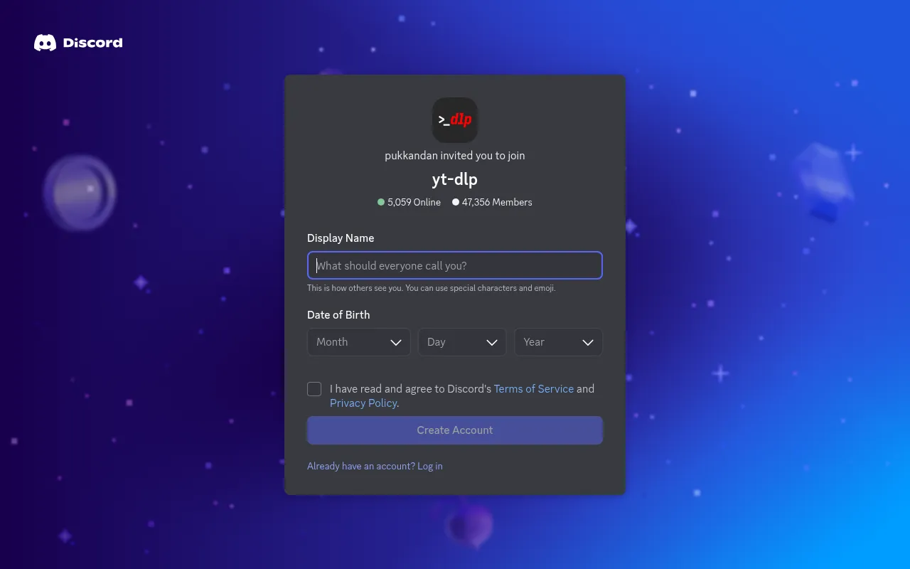 Screenshot of yt-dlp website