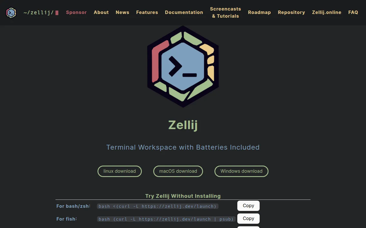 Zellij screenshot